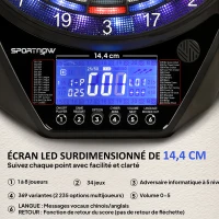 SPORTNOW Cible de Fléchettes Électronique Jeu de Fléchettes Électronique lumineuse écran LED surdimensionné rechargeable noir(m-5)