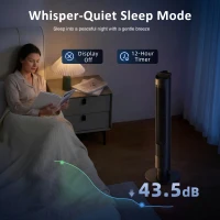 HOMCOM Tower Fan with WiFi App Control Standing Floor Cooling Fan Remote Control 101.8 cm Black(m-7)