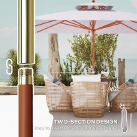 Outsunny 3 m Square Garden Parasol - Grey(m-8)