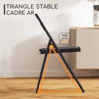 HOMCOM Lot de 4 chaises pliantes chaises de salle à manger portables cadre en acier 45 x 46 x 78 cm gris(m-5)