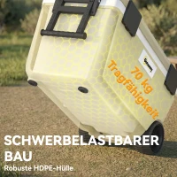 Outsunny Kühlbox 70L Große Passive Thermobox bis zu 72 Std. Kühlung, mit PU-Vollschaumisolierung Rädern Ablassventil Griff(m-7)