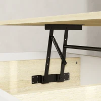 HOMCOM Mesa de Centro Elevable con 3 Compartimientos de Almacenaje Ocultos y Patas de Madera 100x79x54 cm Natural y Blanco(m-10)