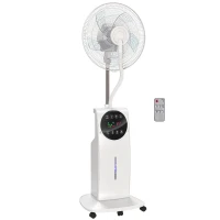 HOMCOM 16" Pedestal Fan with Water Mist Spray Humidifying Misting Fan, White(m-10)