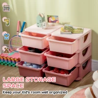 HOMCOM Kids Storage Unit, with Six Drawers - Pink(m-4)