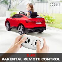 HOMCOM Audi E-tron Licensed 12V Kids Electric Ride on, Electric Car for Kids, with Parental Remote, Music Lights MP3, Suspension Wheels, for 3-5 Years, Red(m-5)
