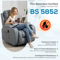 HOMCOM Massage Recliner Armchair, PU Leather Recliner Chair, Grey(m-9)