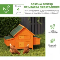 PawHut Coteț pentru Găini de Grădină din lemn de Brad, lemn verde, 160x98.5x107cm(m-6)
