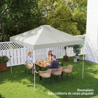 Outsunny Toldo de Pérgola de Recambio 3x3 m Techo de Repuesto para Carpa Plegable de Tela Oxford 210D Protección UV 50+ Blanco(m-9)