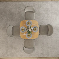 HOMCOM Mesa de Refeição de Madeira Quadrada para 4 Pessoas Base Quadrada para Espaços Pequenos 70x70x75 cm Madeira(m-7)