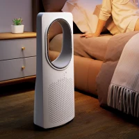 HOMCOM Ventilator tip turn fără palete pentru dormitor, 36 dB ventilator staționar cu oscilație 45°, 3 trepte, 3 moduri, temporizator 15 ore, Alb(m-5)