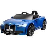 HOMCOM BMW i4 Licensed 12V Kids Electric Ride-On Car, Blue(m-11)