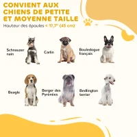 PawHut Barrière de sécurité modulable pliable pour animaux de compagnie avec pied de support, bois massif, 206 x 35,5 x 76 cm(m-6)