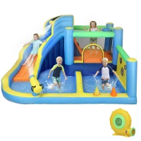 AIYAPLAY 8 in 1 Bouncy Castle for Kids, Inflatable Bounce House with Slide, Pool (Ball Pit), Water Cannon for Indoor Outdoor(m-11)