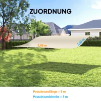 Outsunny Ersatzdach für Pergola Sonnensegel für Terrassenüberdachung Ersatz-Dachplane für 3 x 3 m Pavillon 298x293 cm Cremeweiß(m-3)