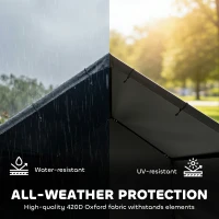 PawHut Buda dla psa z wodoodpornym i UV odpornym dachem dla psów do 30 kg, 125 x 110 x 93 cm, czarna(m-5)