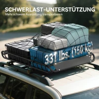 SPORTNOW Dachgepäckträger Universal Dachkorb mit Windschutz, bis 150 kg, 116 x 92 x 11,5 cm für SUV Trucks Schwarz(m-4)