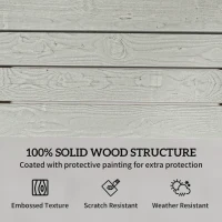 Outsunny Outdoor Garden Loveseat, Embossed Wooden Jack and Jill Garden Seat with Integrated Table, Grey(m-4)