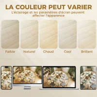 HOMCOM Table à manger pliante pour 2 à 6 personnes, table de cuisine ronde avec pieds croisés en acier, bois naturel(m-7)