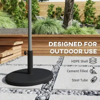 Outsunny Stojak pod parasol cementowy 13kg, okrągły, dla masztów o średnicy 34mm/38mm/48mm, czarny(m-6)
