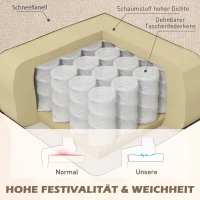 HOMCOM Elegante oorfauteuil, dik gewatteerd, afneembare bekleding, 74 x 87 x 102 cm, Beige(m-5)