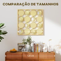 HOMCOM Decoração de Parede Metálica de Fases Lunares com 16 Discos para Sala Quarto Corredor 67,9x67,9 Dourado(m-7)