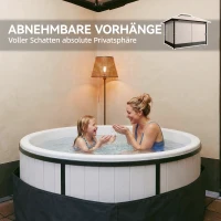 Outsunny Pavillon 3,6x3 m Wasserabweisend Stabil Winterfest Gartenpavillon mit Doppeldach Moskitonetz Seitenteile Abflusslöcher(m-6)