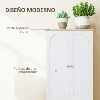 HOMCOM Alacena de Cocina Mueble Auxiliar de Cocina con 4 Puertas y Estantes Ajustables para Comedor Salón 60x30x183 cm Blanco(m-4)