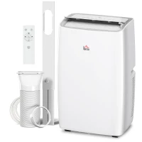 HOMCOM Portable Air Conditioner 12000 BTU, 4-in-1 Air Conditioning Unit, Dehumidifier, Cooling, Fan, Sleep Mode with 3 Speeds, Remote Control, LED Display, 24H Timer, Window Kit, Children Lock, 35m²(m-11)