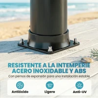 Outsunny Ducha Solar Jardín 40L con Cabezal Ducha de Mano Grifo para Pies y Temperatura Ajustable Máx. 60 °C para Piscina Negro(m-8)