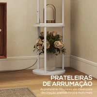 HOMCOM Candeeiro de Pé com Prateleiras 3 Temperaturas de Cor Controlo Remoto e Casquilho E27 Ø29x158 cm Branco(m-6)