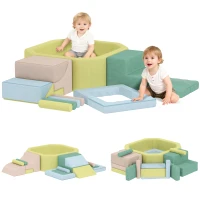 AIYAPLAY Parcours motricité bébé module motricité bébé avec piscine à balles housse lavable 160 x 137,5 x 30 cm multicolore(m-11)
