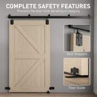 HOMCOM Zware schuifdeur hardware set 244 cm zwart voor enkelvoudige deuren(m-7)