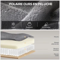 HOMCOM Fauteuil de massage inclinable, fauteuil de relaxation, dossier réglable, large assise, repose-pied, 69x84x99cm, gris(m-6)