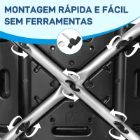 HOMCOM Banco de Duche com Altura Ajustável em 8 Posições com Base de Borracha Antiderrapante 50x36x39,5-56,5 cm Preto(m-8)