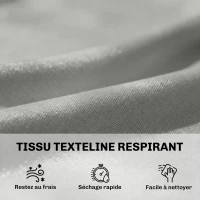 Outsunny Chaise longue en résine tressé, bain de soleil avec dossier réglable 5 positions et appui-tête, 198 x 61 x 44 cm, gris(m-7)