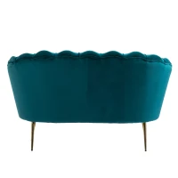 Homcom Canapea Vintage 2 Locuri – Catifea Verde, Stil Industrial Chic(m-16)