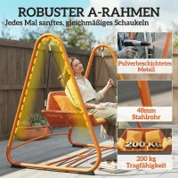 Outsunny Hollywoodschaukel, Gartenschaukel mit Kissen, Gestell, für Garten, Balkon, 174 x 120 x 162 cm, Metall, Terrakotta(m-6)