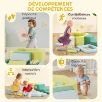 AIYAPLAY Parcours motricité bébé module motricité bébé avec piscine à balles housse lavable 160 x 137,5 x 30 cm multicolore(m-7)