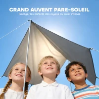 AIYAPLAY Bac à sable en bois avec auvent, bac à sable enfant extérieur avec 4 bancs, doublure de fond, jaune(m-5)