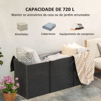 Outsunny Bolsa de Armazenamento para Almofadas de Jardim Impermeável Bolsa de Arrumação para Árvore de Natal 175x55x75 cm Preto(m-5)