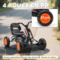 AIYAPLAY Kart à pédales pour enfants, karting enfant, avancer et reculer, pour garçons filles de 2-5 ans, 84x54x56 cm, noir(m-6)
