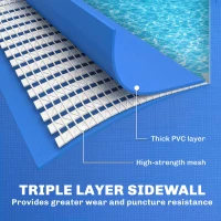 Outsunny Metal Frame Swimming Pool, Rectangular Above Ground Frame Pool with Repair Patch, 229 x 160 x 43 cm, Blue(m-5)