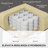 HOMCOM Poltrona da Salotto Stile Francese con Gambe in Legno e Cuscini Sfoderabili, 74x86x102 cm, Grigio(m-5)