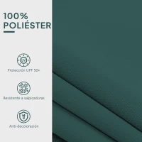 Outsunny Techo de Repuesto para Toldo 282x250 cm con Protección UV 50+ Impermeable para Patio Terraza Jardín Verde(m-5)