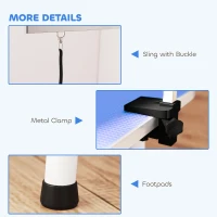 PawHut 32" Foldable Dog Grooming Table Pet Drying Beauty Table Adjustable Fixed Arm Rubber Top, Blue(m-8)