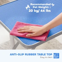 PawHut 32" Foldable Dog Grooming Table Pet Drying Beauty Table Adjustable Fixed Arm Rubber Top, Blue(m-6)