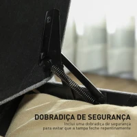 HOMCOM Banco de Armazenamento com 2 Dobradiças de Segurança Tampa Rebatível para Quarto Sala de Estar 120x40x48 cm Cinza Escuro(m-5)
