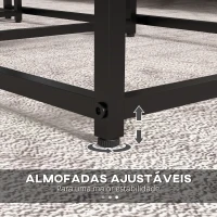 HOMCOM Conjunto de 3 Mesas Auxiliares para Sala de Estar com Efeito Mármore e Estrutura de Aço Estilo Moderno Branco e Preto(m-6)