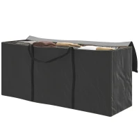 Outsunny Bolsa de Armazenamento para Almofadas de Jardim Impermeável Bolsa de Arrumação para Árvore de Natal 175x55x75 cm Preto(m-11)