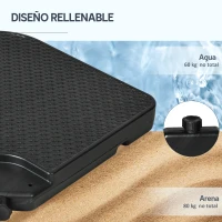 Outsunny Base para Sombrilla de 4 Piezas Soporte para Parasol de HDPE Rellenable con Agua 59 kg o Arena 80 kg para Jardín Negro(m-5)